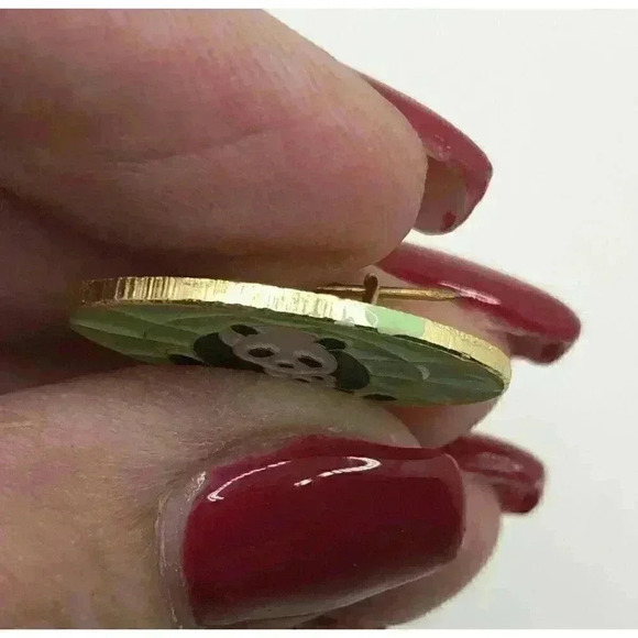 Very Rare Vintage Cloisonne Panda World Pin Badge Chinese Japanese Mama with Cub - Picture 8 of 9